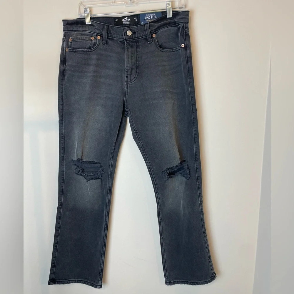 Hollister | Men's Epic Flex Vintage Straight Jeans Size 32x30 Gray Stretch - Picture 1 of 5